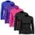 Kit 5 Camisetas Feminina Manga Longa Dry Proteção Solar UV Segunda Pele Treino - Preto+Rosa