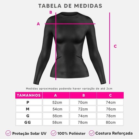 Kit 5 Camisetas Feminina Manga Longa Dry Proteção Solar UV Segunda Pele Treino
