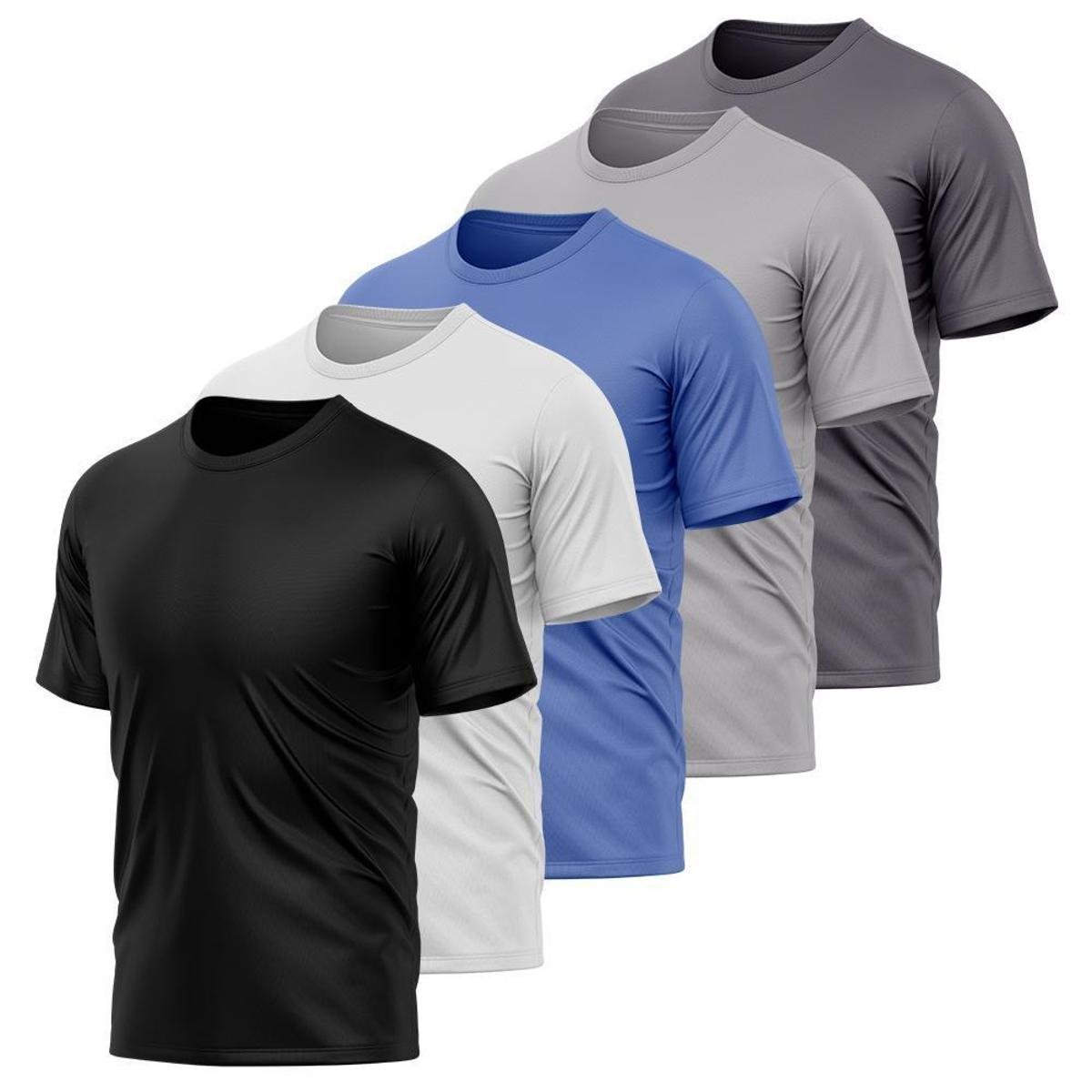 Kit 5 Camisetas Masculina Dry Manga Curta Proteção UV Slim Fit Básica Academia Treino Fitness Menor preço em Kit 5 Camisetas Masculina Dry Manga Curta Proteção UV Slim Fit Básica Academia Treino Fitness