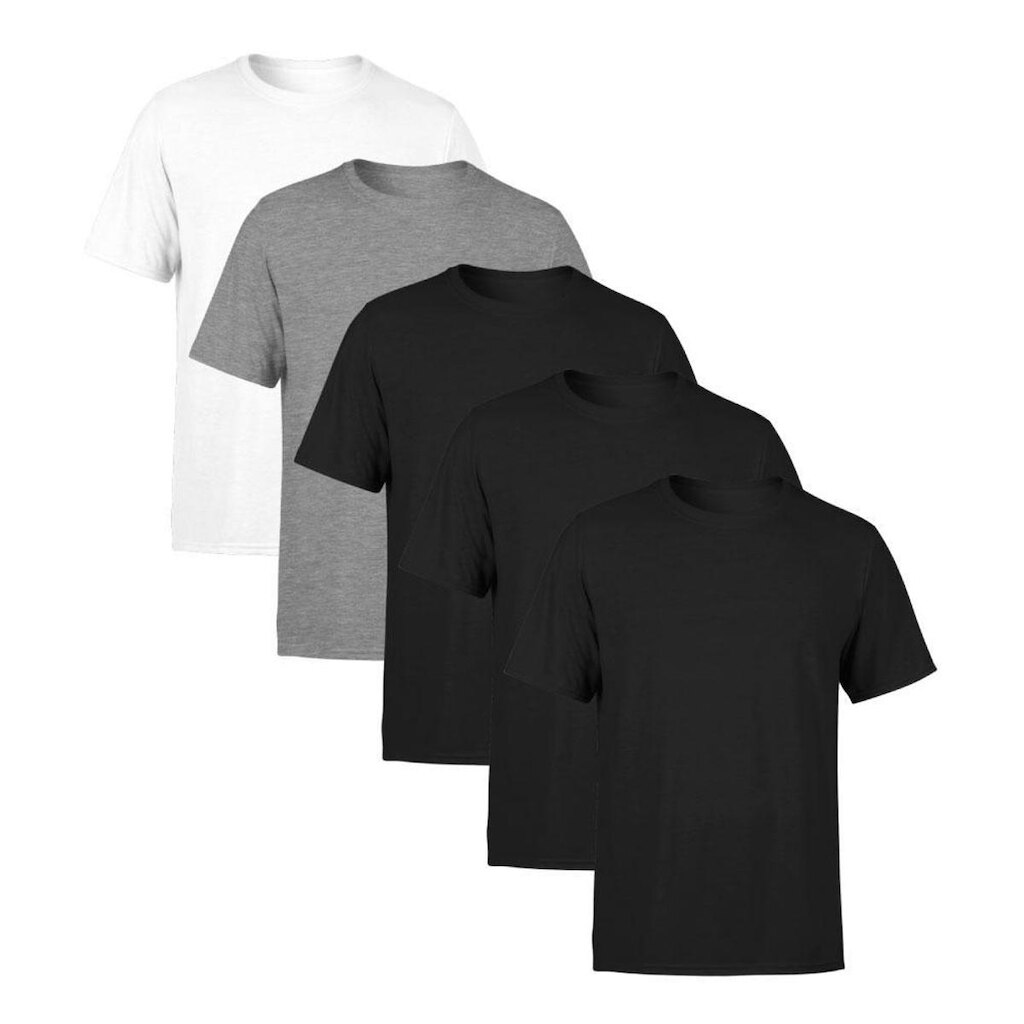 Kit 5 Camisetas Masculina Lisa Premium 100% Algodão