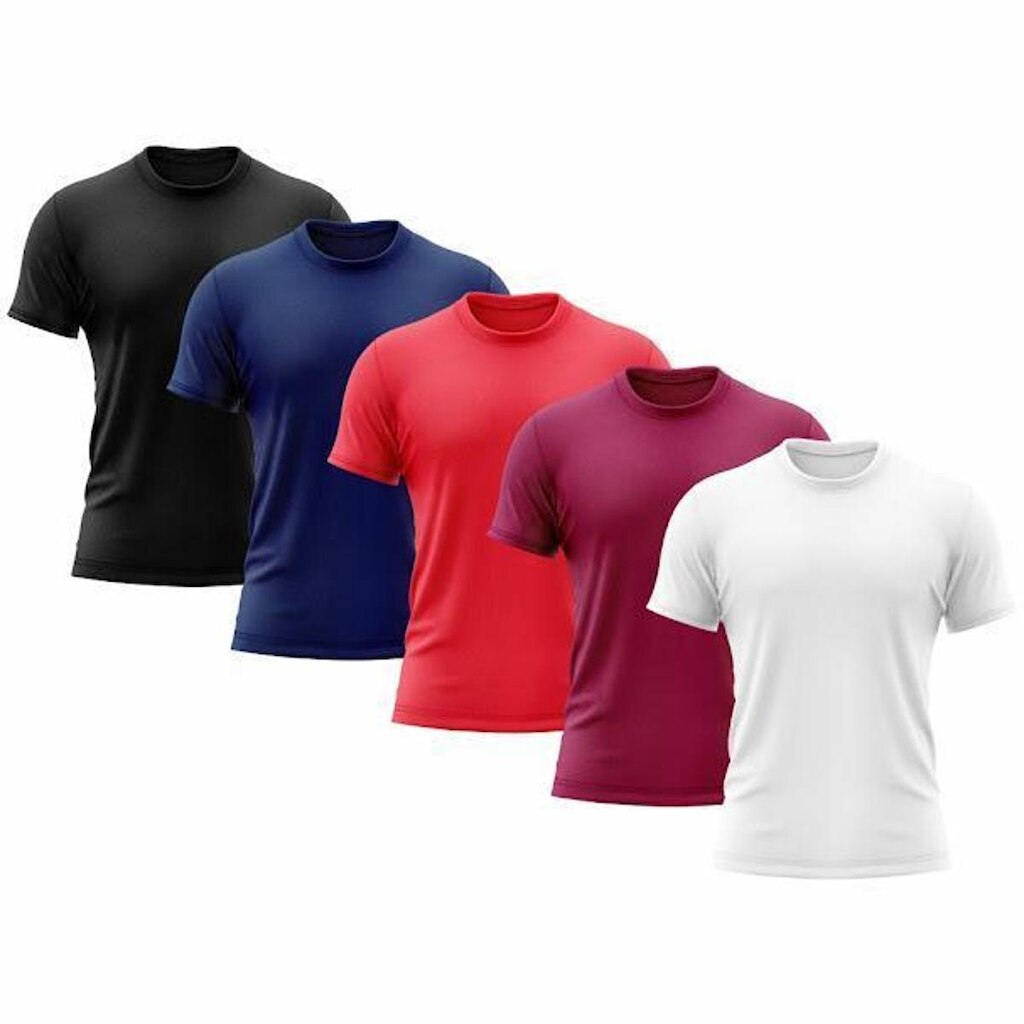 Kit 5 Camisetas Masculina Manga Curta Dry Proteção Uv