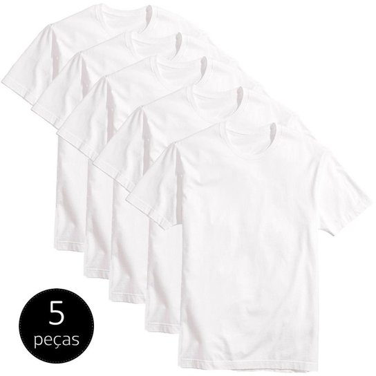 Kit 5 Camisetas Part. B Básicas 100% Algodão - Branco