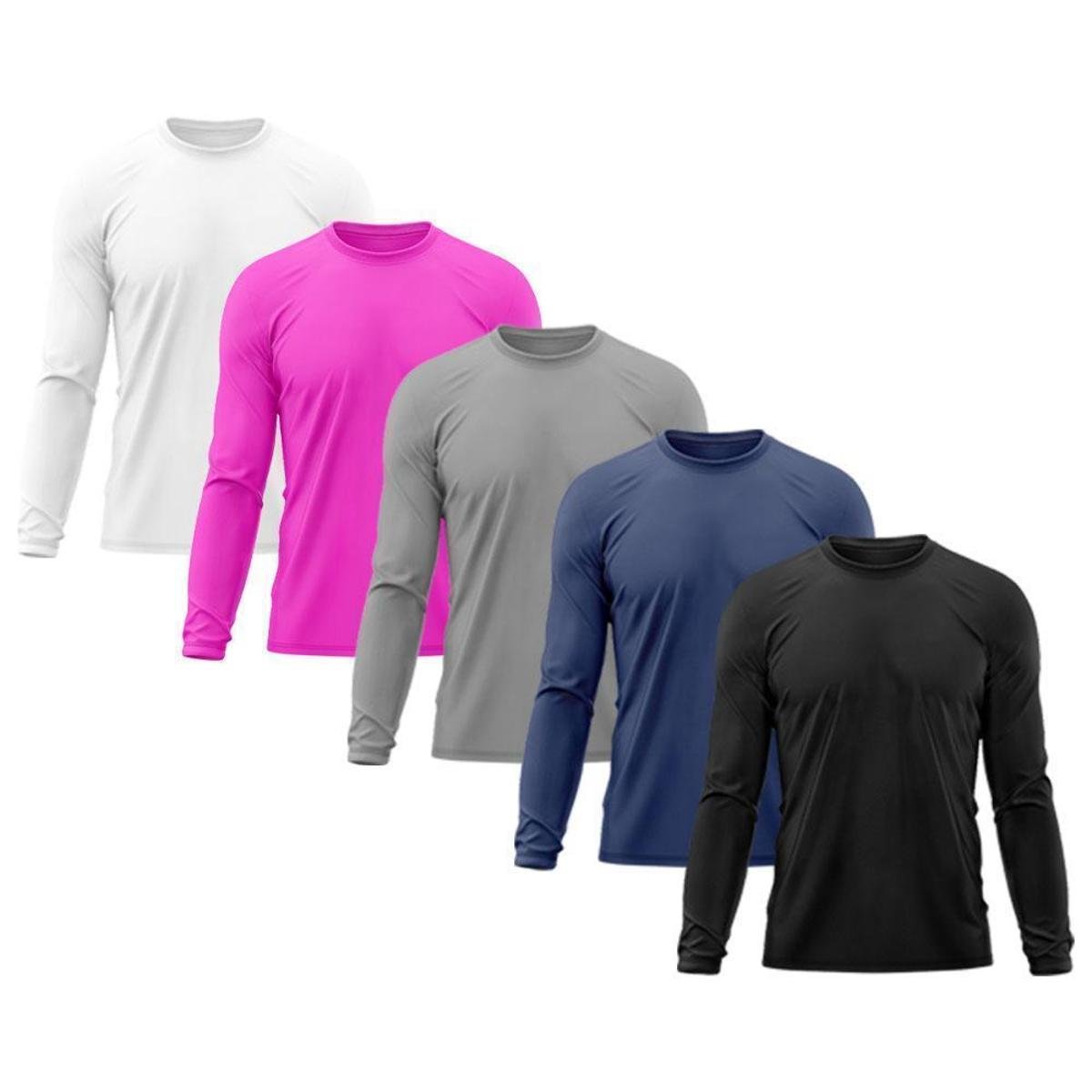 Kit 5 Camisetas Térmicas Adriben Proteção Solar UV 50+ Dry Manga Longa Masculina Menor preço em Kit 5 Camisetas Térmicas Adriben Proteção Solar UV 50+ Dry Manga Longa Masculina