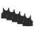 Kit 5 Cropped Good Look Regata Cavado Dry Proteção Solar UV Feminino - Preto