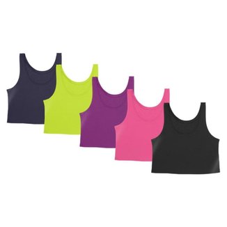 Kit 5 Cropped Good Look Regata Cavado Dry Proteção Solar UV Feminino