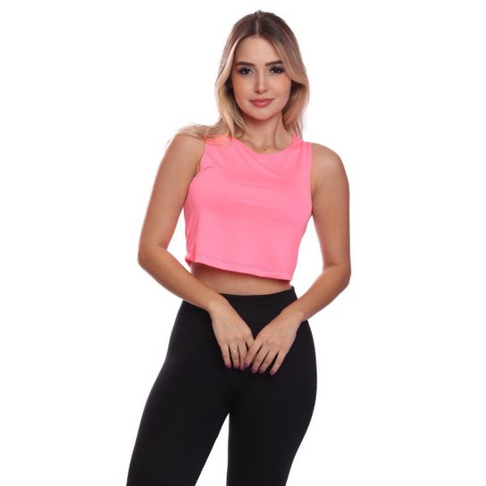 Kit 5 Cropped Regata Cavado Dry Proteção Solar UV Feminino Fitness Academia Treino Blusinha