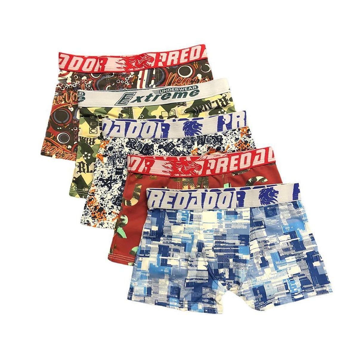 Kit 5 Cuecas Box Boxer Fristyle Em Microfibra Estampada Infantil Menor preço em Kit 5 Cuecas Box Boxer Fristyle Em Microfibra Estampada Infantil
