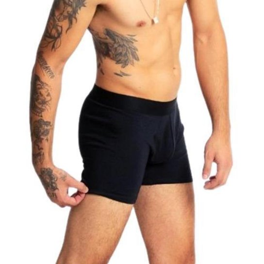 Kit 5 Cuecas Box Boxer Masculina Com Elastano Preta Conforto