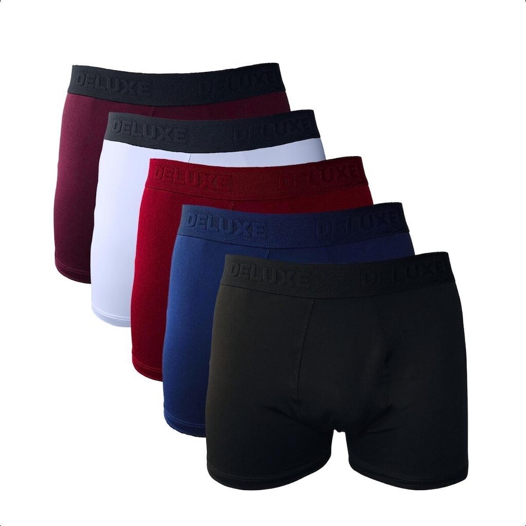 Kit 5 Cuecas Boxer Masculina Microfibra Box Original Elástico Conforto