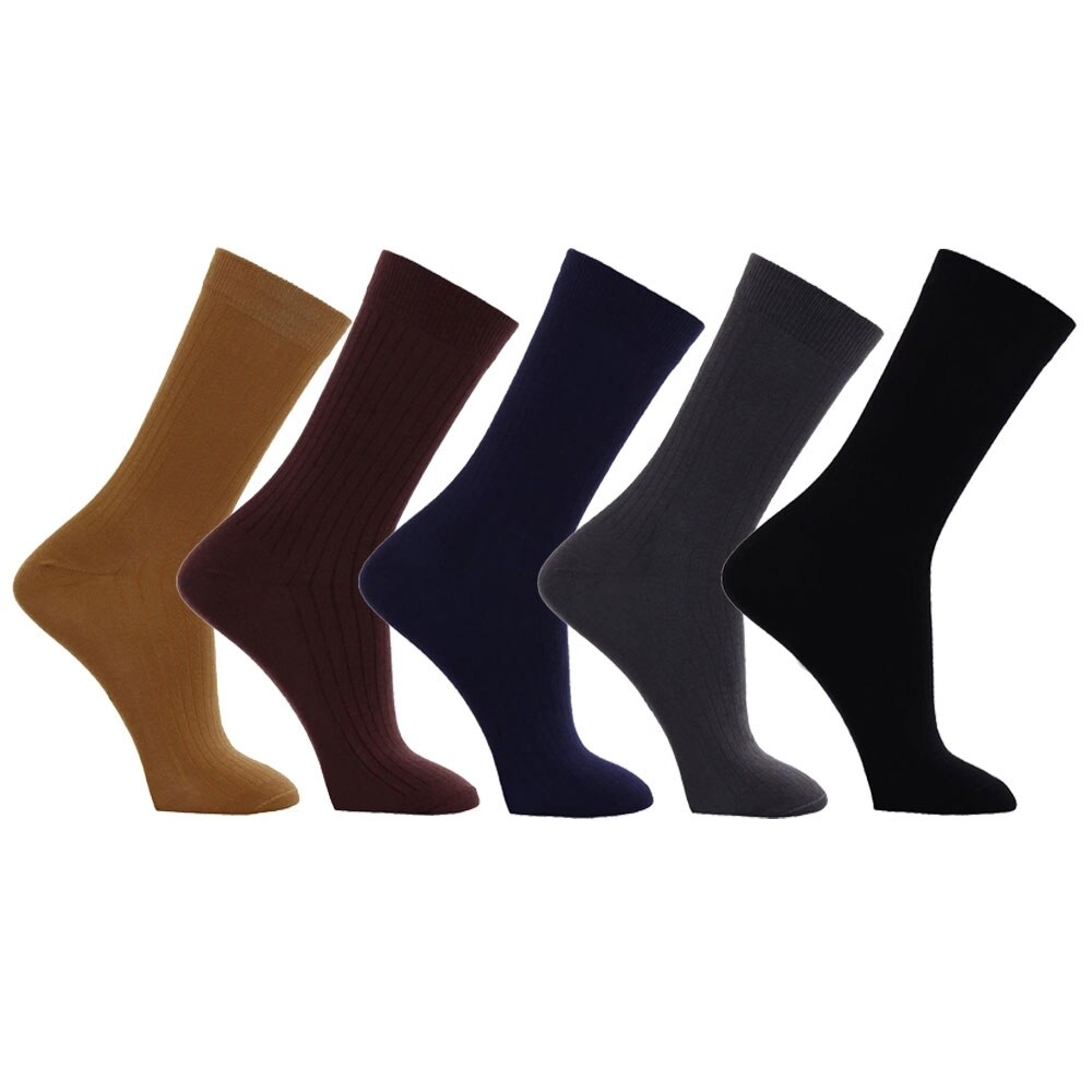 Kit 5 Pares Meia Social Canelado Dorbe