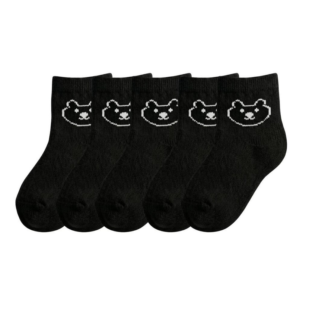 Kit 5 Pares Meias Bebê Infantil Urso Algodão Cano Médio Ursinho Fofo Unissex
