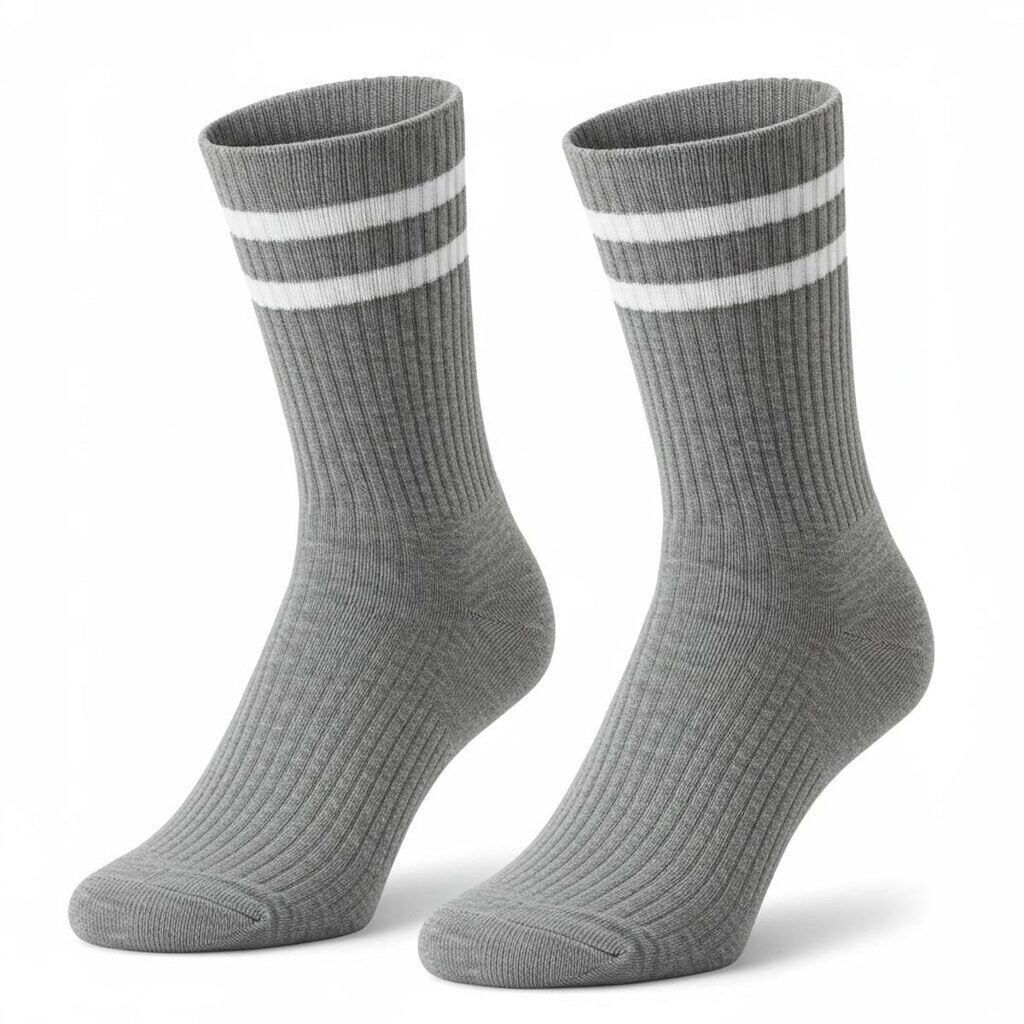 Kit 5 Pares Meias Listradas Cano Médio Algodão Academia Cross Skate Caminhada Rua hip hop 2 Listras