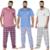 KIT 5 Pijama Masculino Com Bolso Bella Fiore Manga Curta Calça Longa Estampada Linha Noite - Sortido