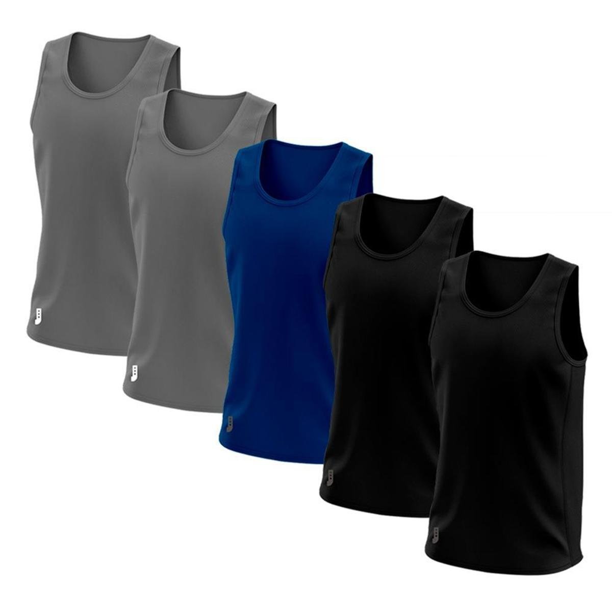 Kit 5 Regata Masculina J3 Wear Camiseta Treino Praia Dry Proteção UV 50+ Regatas - Chumbo+Preto Menor preço em Kit 5 Regata Masculina J3 Wear Camiseta Treino Praia Dry Proteção UV 50+ Regatas - Chumbo+Preto