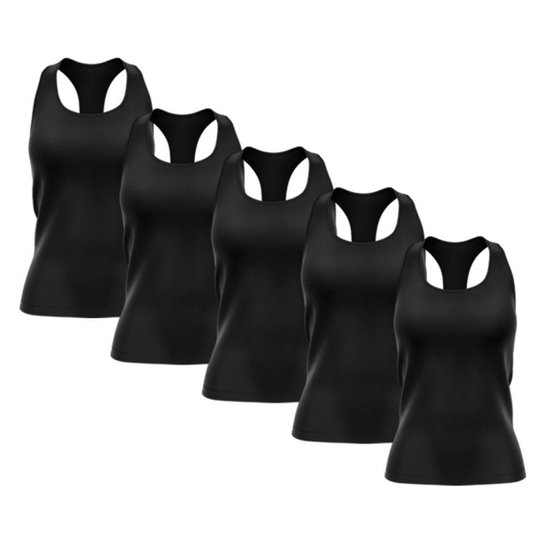 Kit 5 Regata Nadador Feminina Dry Proteção Solar UV Fitness Academia Treino Blusinha Regatas