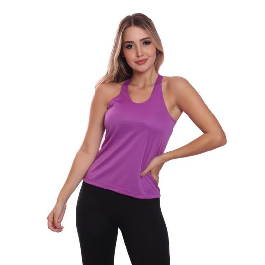 Kit 5 Regata Nadador Feminina Dry Proteção Solar UV Fitness Academia Treino Blusinha Regatas