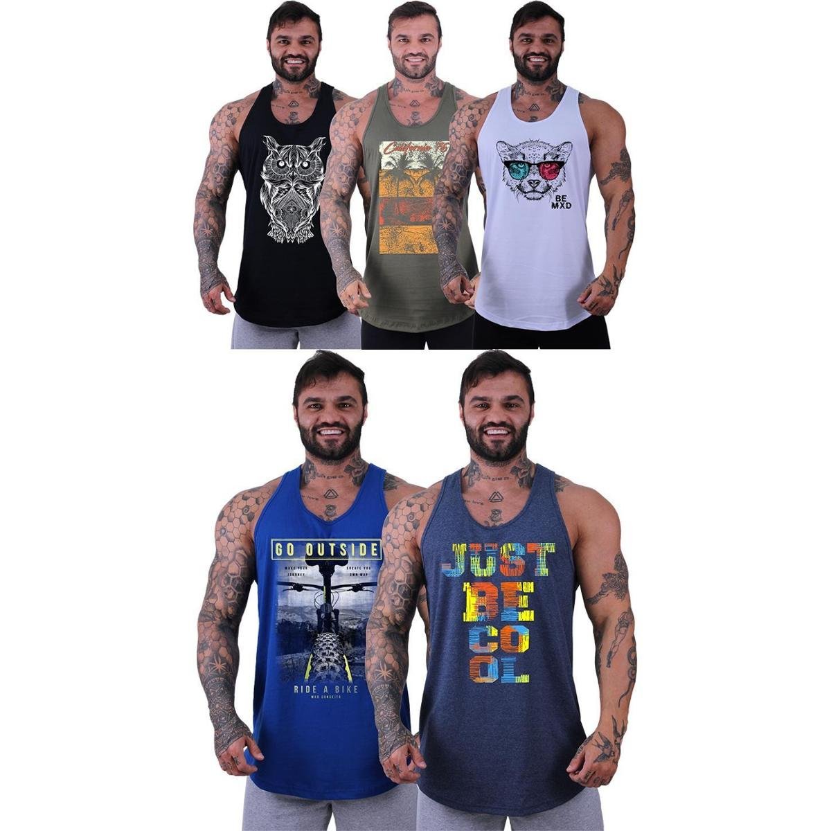 Kit 5 Regatas Longline Cavada Masculina MXD Conceito Sport Fitness Academia Musculação Menor preço em Kit 5 Regatas Longline Cavada Masculina MXD Conceito Sport Fitness Academia Musculação