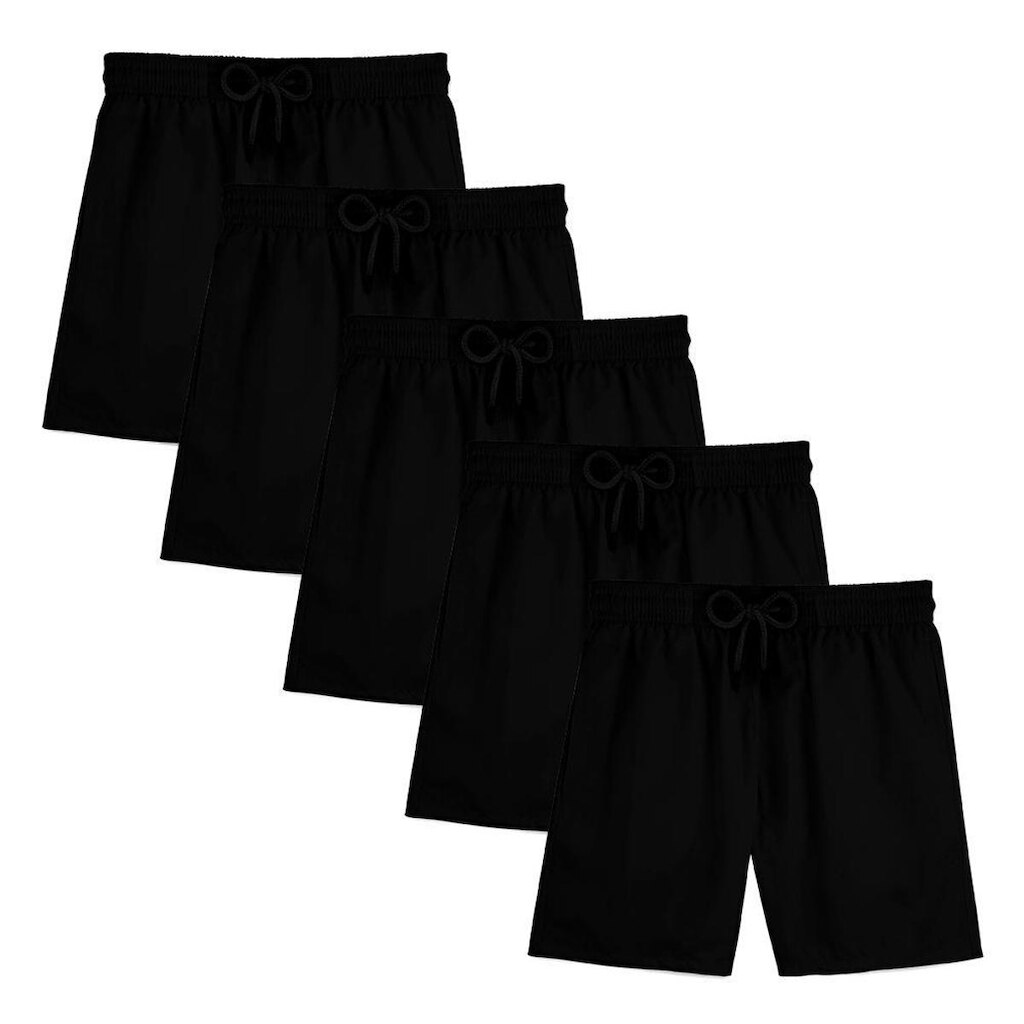 Kit 5 Short Masculino Praia Bermuda Tactel Mauricinho Verão Treino Academia Piscina Esporte Liso