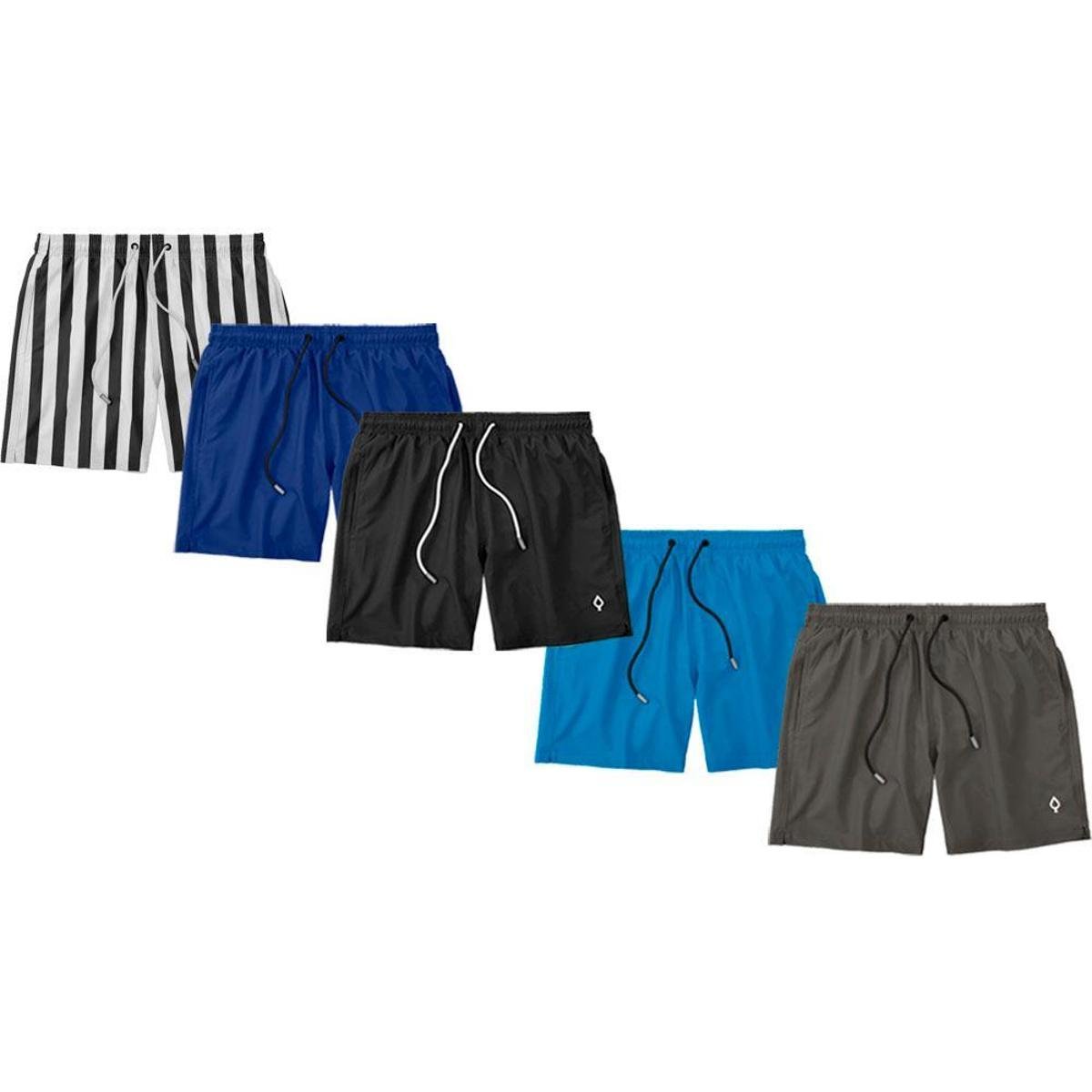 Kit 5 Shorts Bermudas Liso Lisa Masculino Tactel Básico Moda Básica - Preto+Cinza Menor preço em Kit 5 Shorts Bermudas Liso Lisa Masculino Tactel Básico Moda Básica - Preto+Cinza