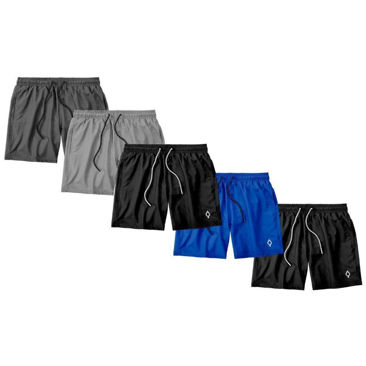 Kit 5 Shorts Bermudas Resina Liso Masculino Tactel Básico é boa?