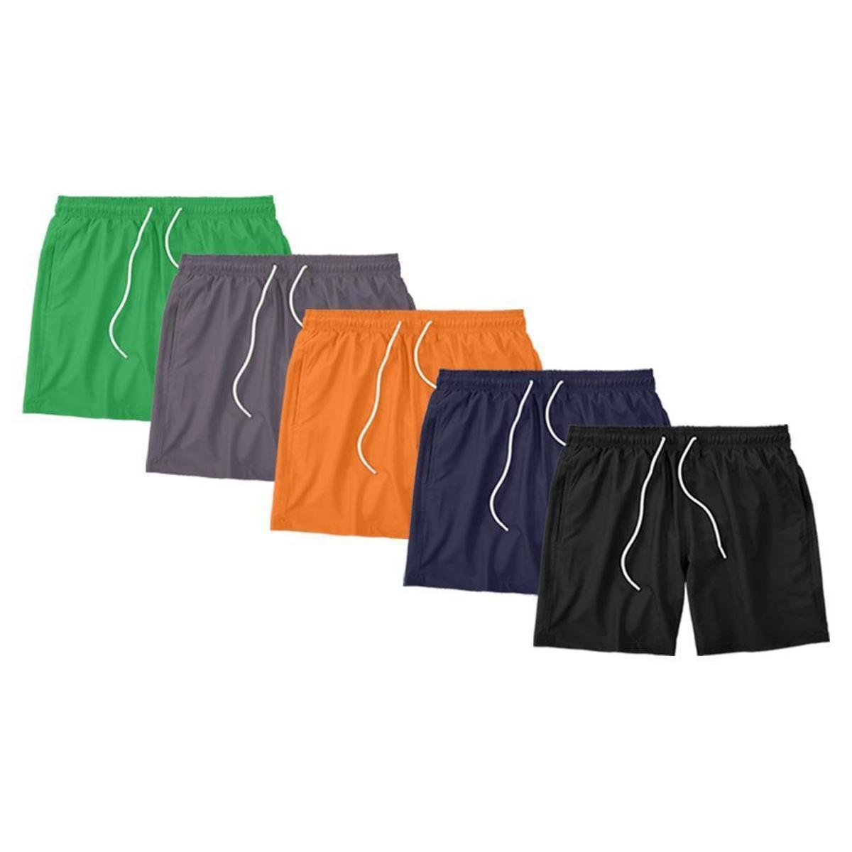 Kit 5 Shorts Masculino Liso Básico Bermuda Tactel Água Praia Treino Academia Corrida Menor preço em Kit 5 Shorts Masculino Liso Básico Bermuda Tactel Água Praia Treino Academia Corrida
