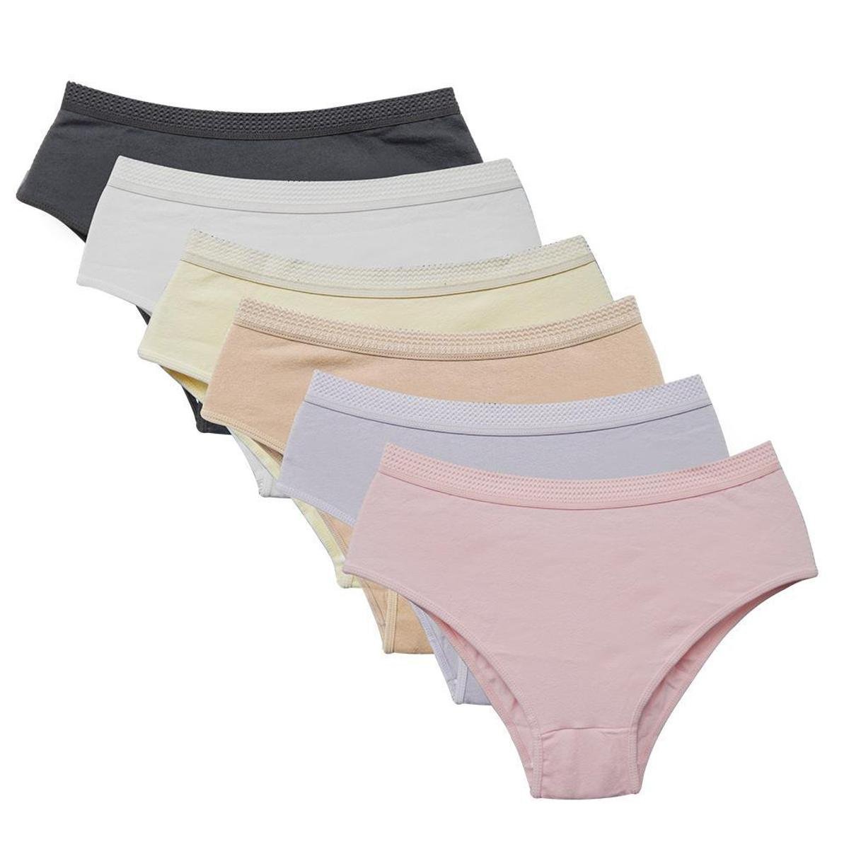 Kit 6 Calcinhas Altas em Cotton - Luna Cuore 460 Menor preço em Kit 6 Calcinhas Altas em Cotton - Luna Cuore 460