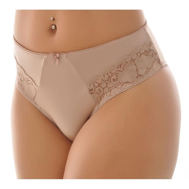 Kit 6 Calcinhas Seny Lingerie Clássica Alta de Lycra com Detalhe Em Renda