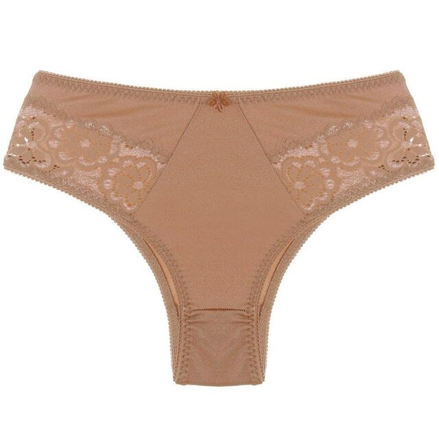 Kit 6 Calcinhas Seny Lingerie Clássica Alta de Lycra com Detalhe Em Renda