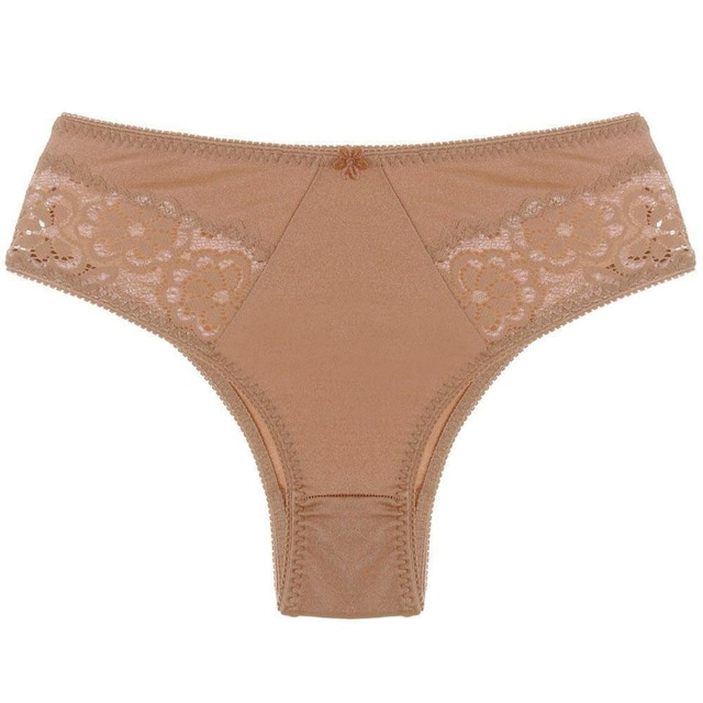 Kit 6 Calcinhas Seny Lingerie Clássica Alta de Lycra com Detalhe Em Renda