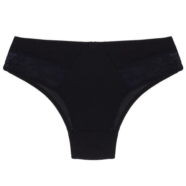Kit 6 Calcinhas Seny Lingerie Clássica Alta de Lycra com Detalhe Em Renda
