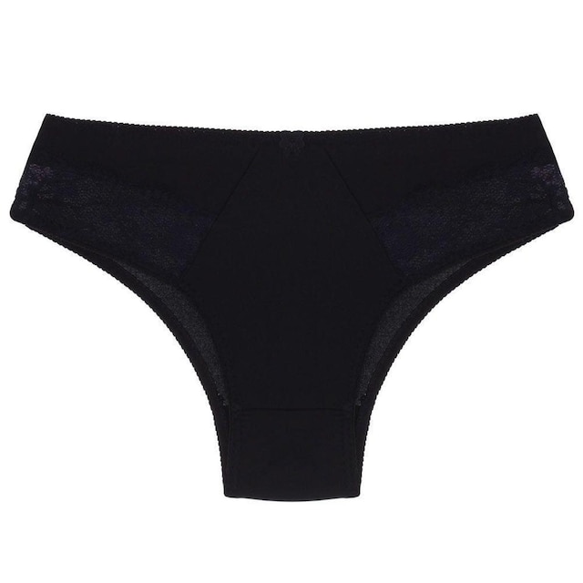 Kit 6 Calcinhas Seny Lingerie Clássica Alta de Lycra com Detalhe Em Renda