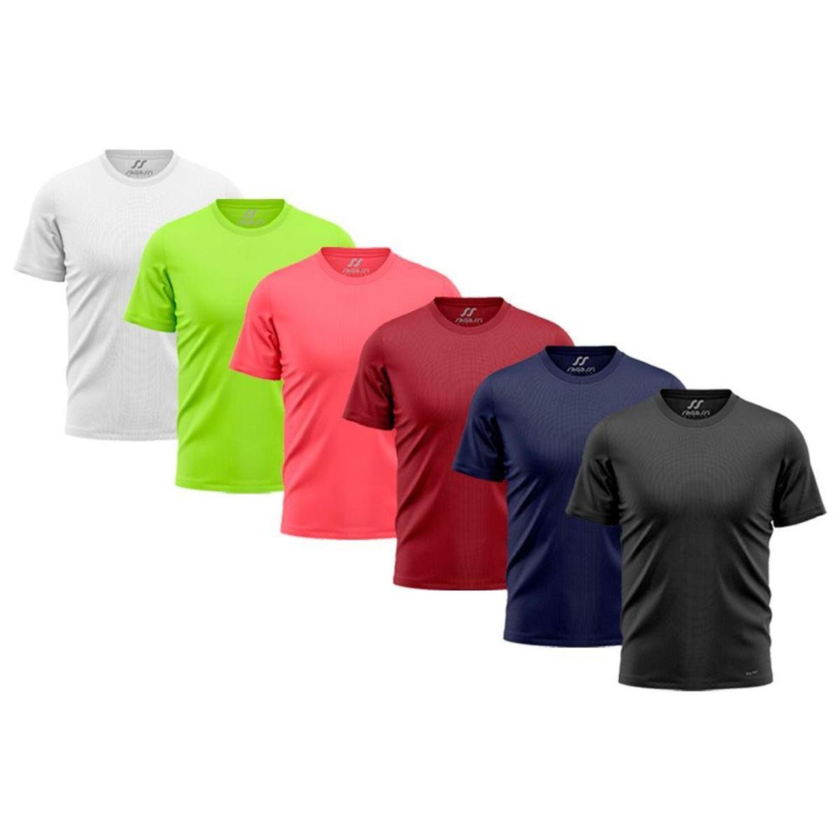 Kit 6 Camiseta Masculina Dry Manga Curta Academia Camisetas Menor preço em Kit 6 Camiseta Masculina Dry Manga Curta Academia Camisetas