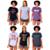 Kit 6 Camisetas Longline Feminina MXD Conceito Slim Diversas Estampas - Branco+Roxo