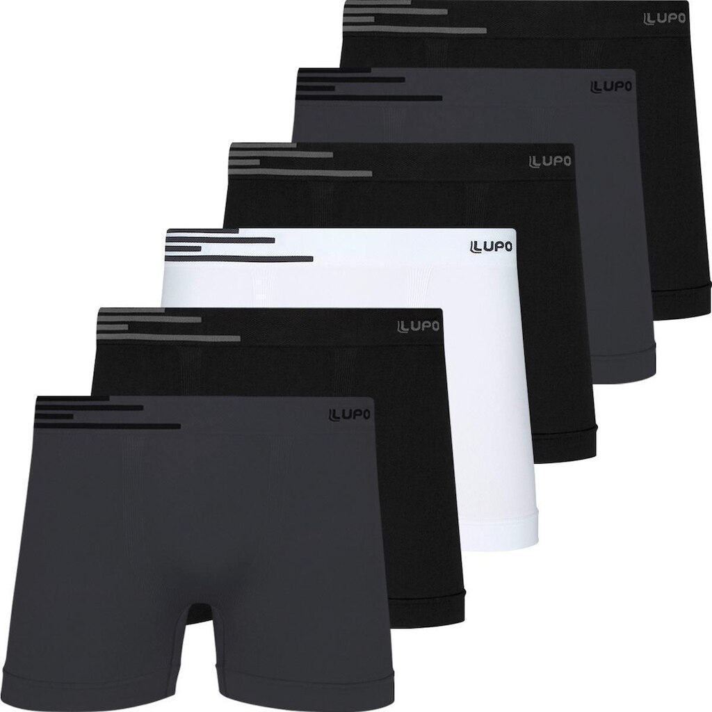 Kit 6 Cuecas Boxer Lupo Masculina Cueca Poliamida Sem Costura Box Original