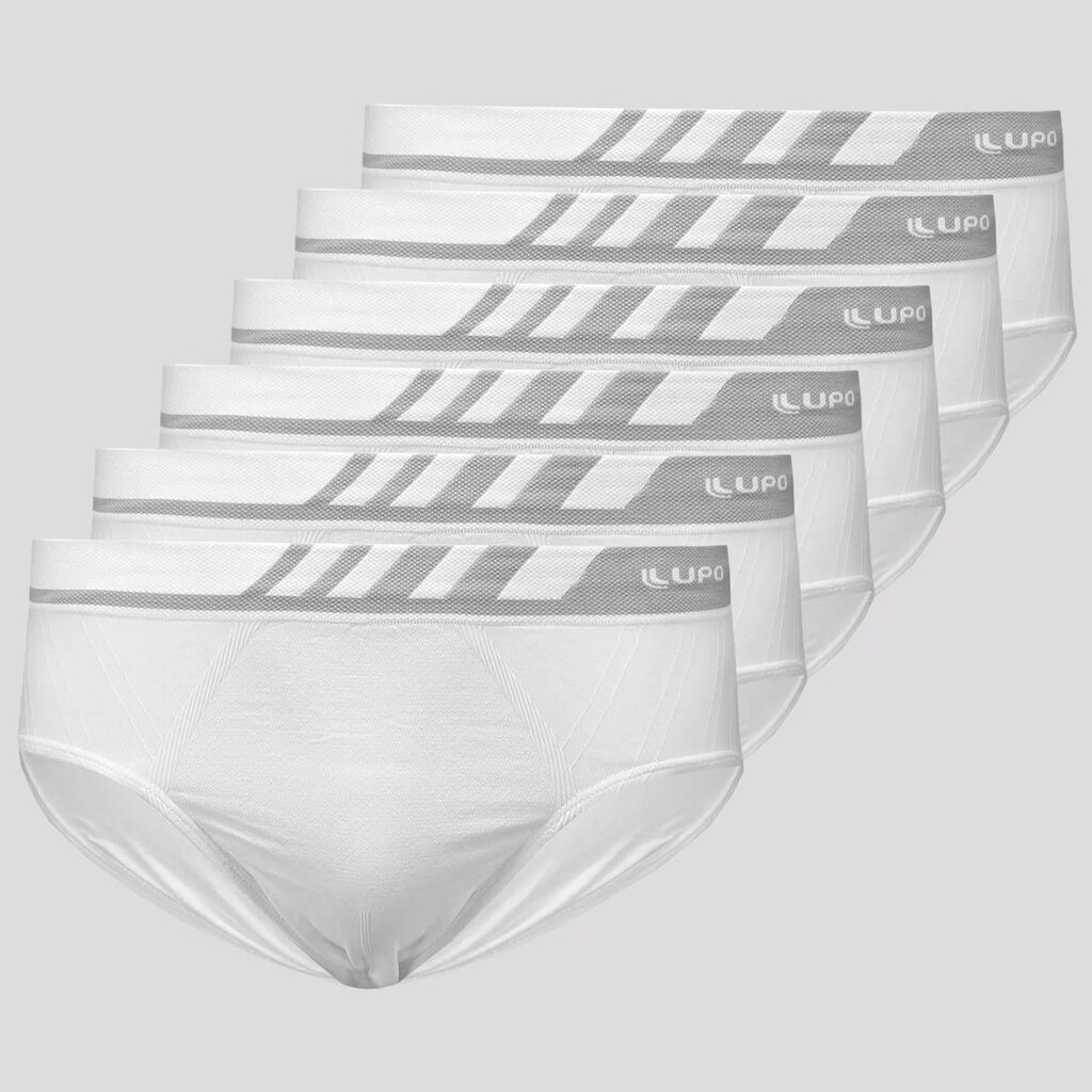 Kit 6 Cuecas Slip Lupo Microfibra Sem Costura Bran