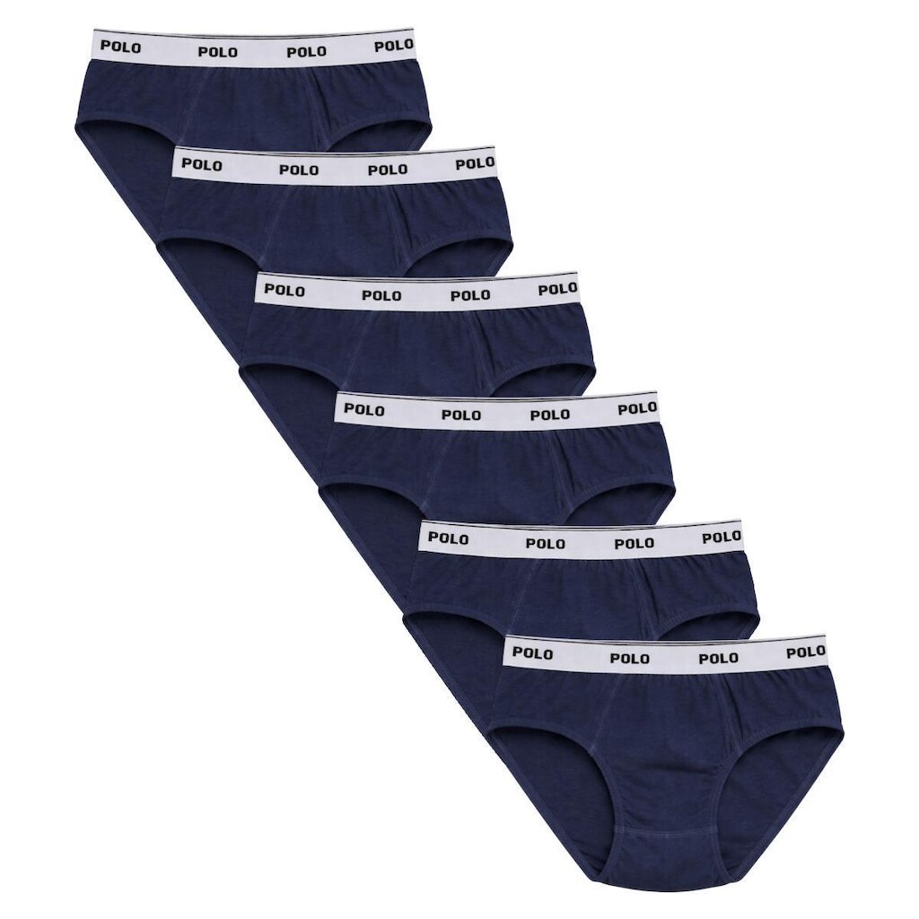 Kit 6 Cuecas Slip Polo Cotton Kids Infantil Algodão Forro Duplo Confortável