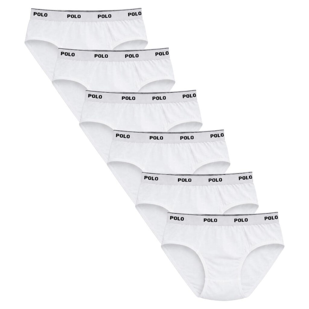 Kit 6 Cuecas Slip Polo Cotton Kids Infantil Algodão Forro Duplo Confortável