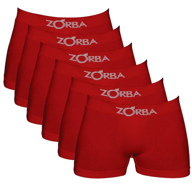 Kit 6 Cuecas Zorba Boxer sem Costura Algodão 781 Pto/Mho/Mes - GG