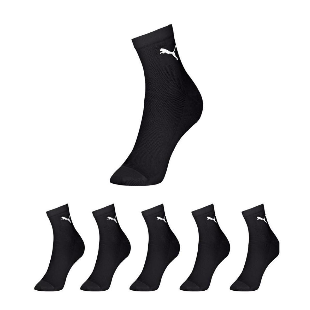 Kit 6 Meias Cano Médio Puma Algodão Soquete 4740/4510 - Preto Menor preço em Kit 6 Meias Cano Médio Puma Algodão Soquete 4740/4510 - Preto