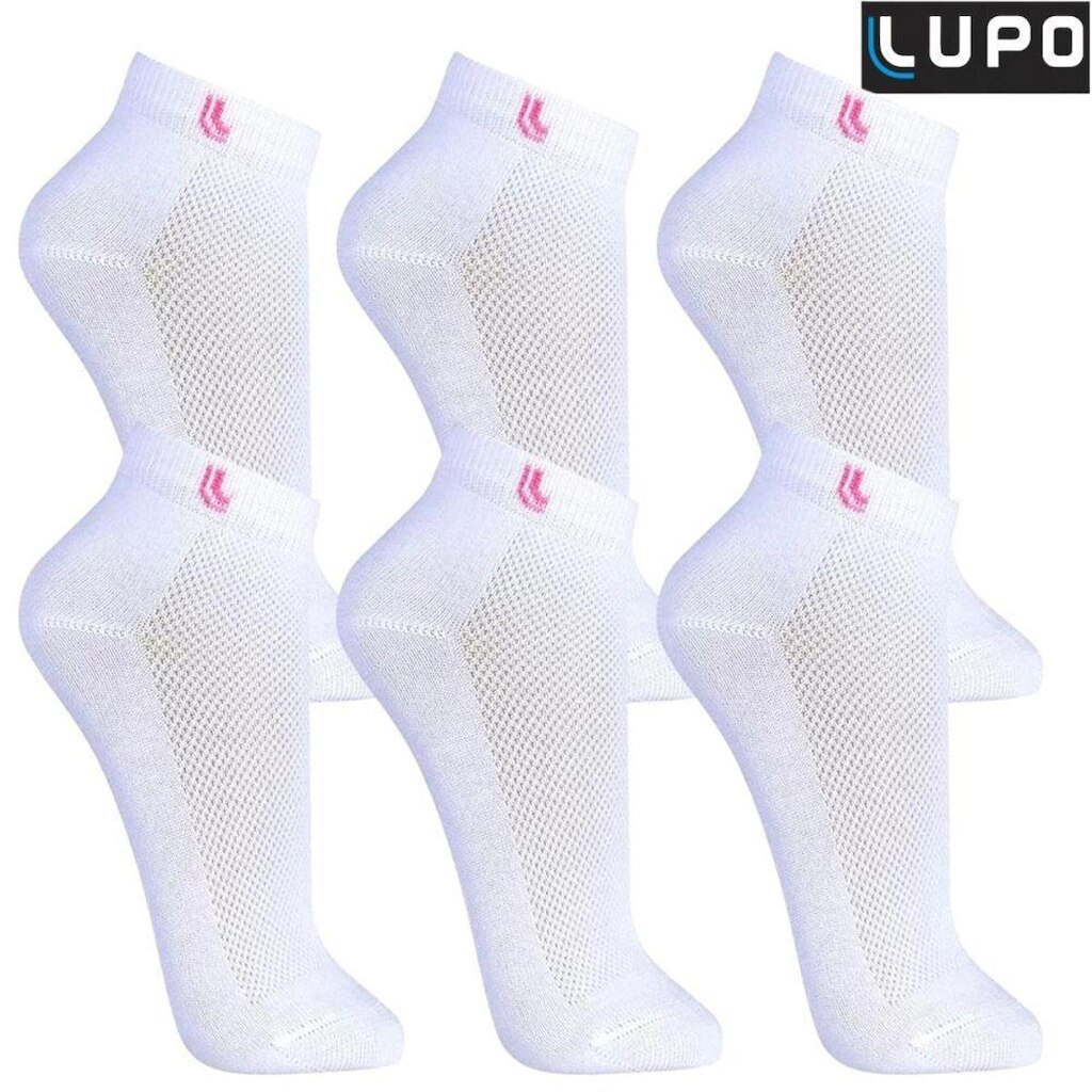 Kit 6 pares de Meia Lupo Esportivo Feminino Fitness Performance Rosa