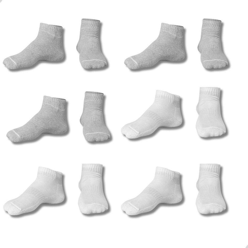 Kit 6 pares de Meias Cano Curto Soquete Algodão Resistente Confortavel Dallf