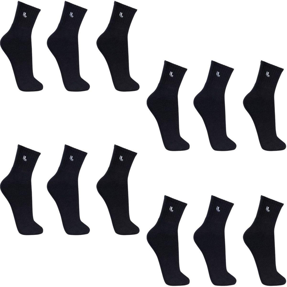 Kit 6 Pares De Meias Lupo Esporte Cano Médio Algodão Masculina - Preto Menor preço em Kit 6 Pares De Meias Lupo Esporte Cano Médio Algodão Masculina - Preto