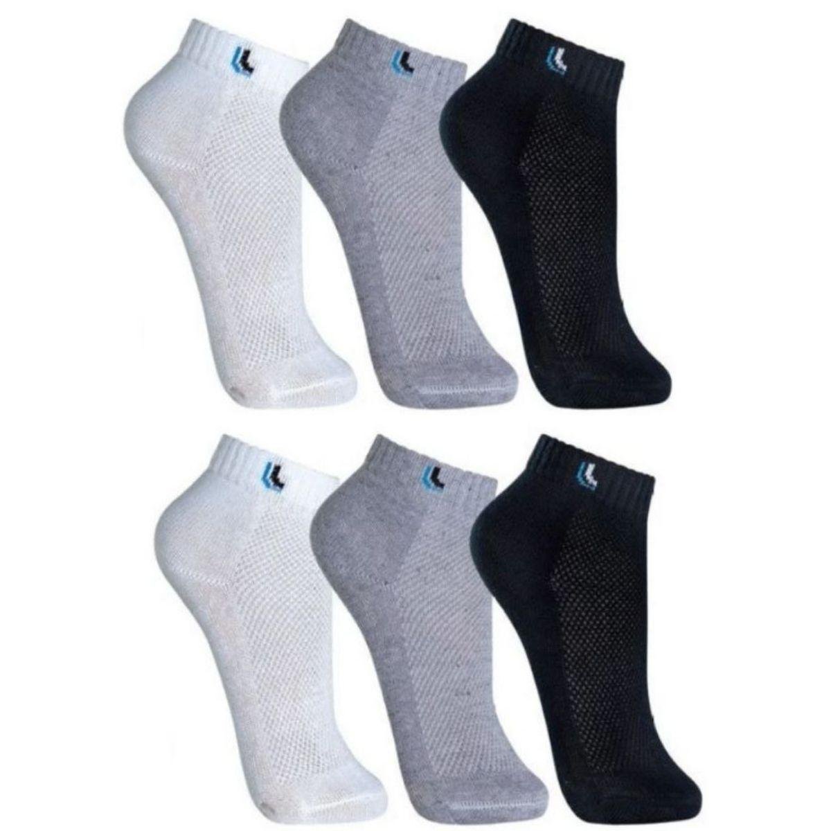 Kit 6 Pares de Meias Lupo Sport Cano Curto Esportiva Masculina - Cinza Menor preço em Kit 6 Pares de Meias Lupo Sport Cano Curto Esportiva Masculina - Cinza