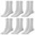 Kit 6 Pares de Meias Masculina Cano Alto Tamanho Único 37 ao 44 Algodão Confortável Dia a Dia Casual - Branco