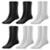 Kit 6 Pares de Meias Masculina Cano Alto Tamanho Único 37 ao 44 Algodão Confortável Dia a Dia Casual - Preto+Branco