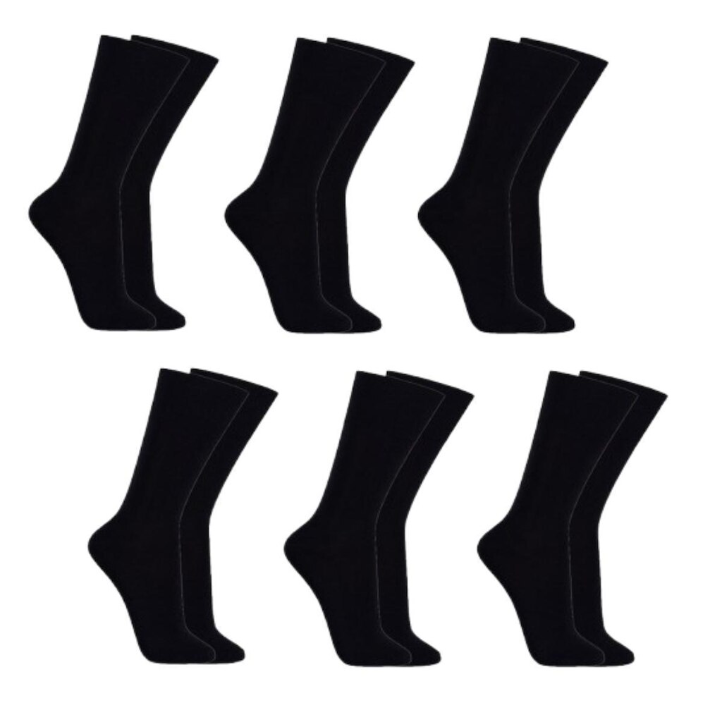 Kit 6 Pares de Meias Sociais Preto de Algodão