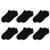 Kit 6 Pares de Meias Soquete Cano Curto Baixo Unissex Masculina Feminina Básica Academia Tênis - Preto