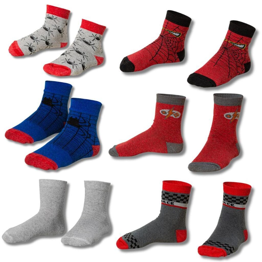 Kit 6 Pares Meia Menino Infantil Dinossauro Aranha Game Algodao