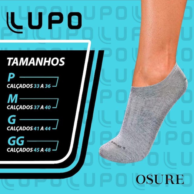 Kit 6 Pares Meias Lupo Algodão Masculina Meia Feminina Soquete Curto Baixo Atacado