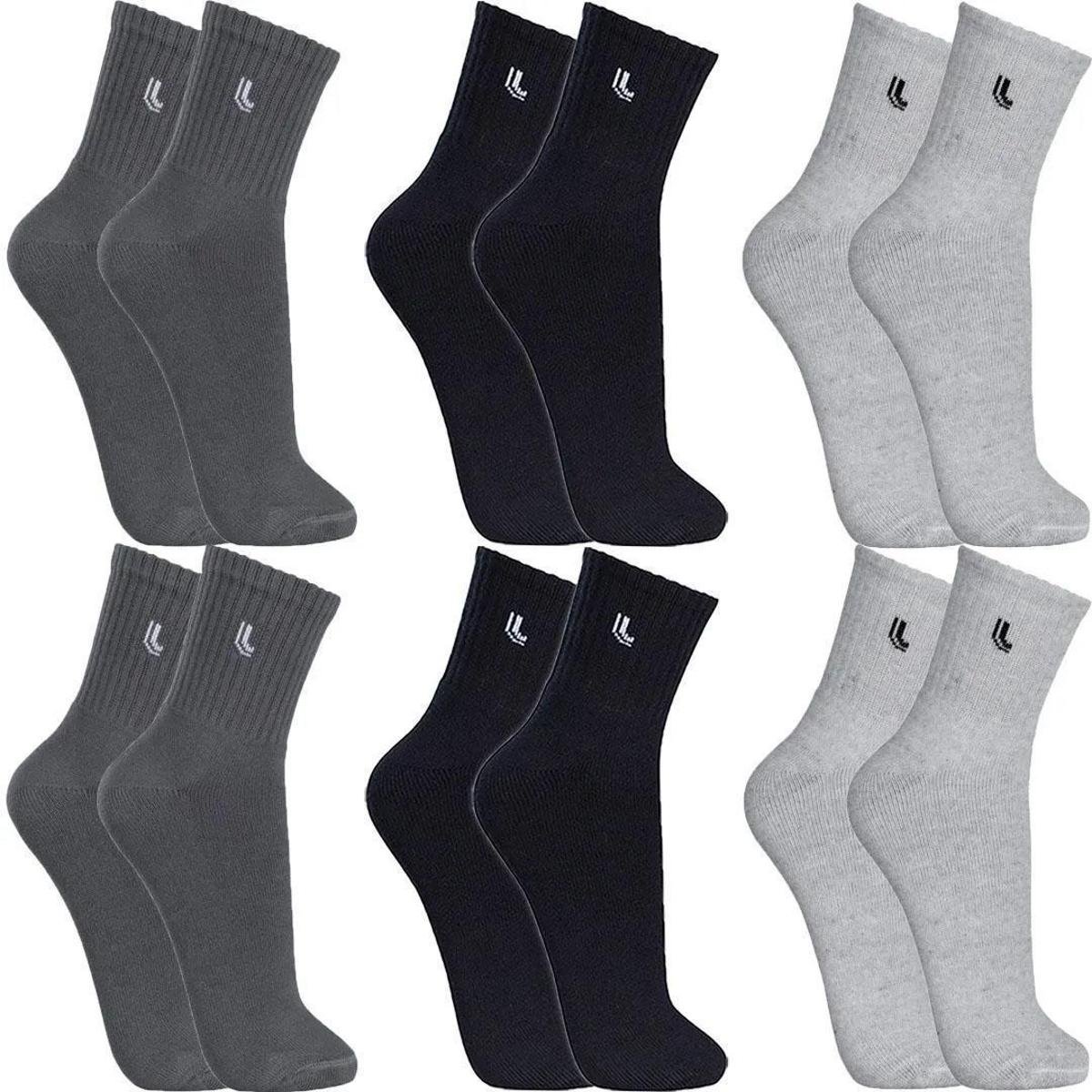 Kit 6 Pares Meias Lupo Masculina Algodão Meia Cano Médio Atacado Academia Esportiva Menor preço em Kit 6 Pares Meias Lupo Masculina Algodão Meia Cano Médio Atacado Academia Esportiva